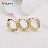 Zircon Rhinestone Hoop Earrings Plated Jewelry for Women