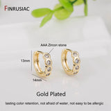 Zircon Rhinestone Hoop Earrings Plated Jewelry for Women