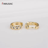 Zircon Rhinestone Hoop Earrings Plated Jewelry for Women