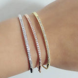 Round Cz Zirconia Adjustable Bracelet Bangle Gift Jewelry