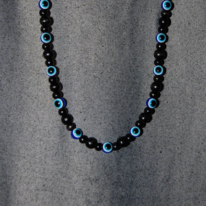 Round Eye Charm Necklace Men 6mm Tiger Eye Stone Bead Necklace For Men