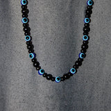 Round Eye Charm Necklace Men 6mm Tiger Eye Stone Bead Necklace For Men