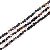 6mm Tiger Eye Hematite Stone Bead Necklace For Men