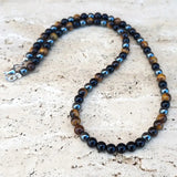 6mm Tiger Eye Hematite Stone Bead Necklace For Men