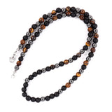 6mm Tiger Eye Hematite Stone Bead Necklace For Men
