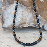 6mm Tiger Eye Hematite Stone Bead Necklace For Men