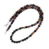 6mm Tiger Eye Hematite Stone Bead Necklace For Men