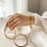 Stainless Steel Bangles Open Bracelets Classic 5mm Chain Bracelets