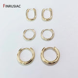 Plated Round Hoop Earrings for Women 15 mm/20 mm Ring Jewelry