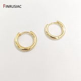 Plated Round Hoop Earrings for Women 15 mm/20 mm Ring Jewelry
