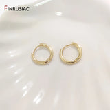 Plated Round Hoop Earrings for Women 15 mm/20 mm Ring Jewelry