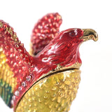 Parrot Figurine Trinket Box Hand-Painted Hinged Jewelry Holder