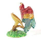 Parrot Figurine Trinket Box Hand-Painted Hinged Jewelry Holder