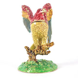 Parrot Figurine Trinket Box Hand-Painted Hinged Jewelry Holder