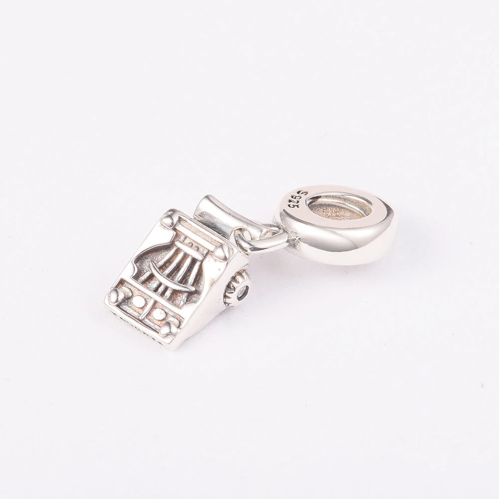 Typewriter Dangle Charm 925 Sterling Silver DIY Beads for Bracelets