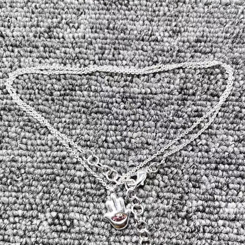 Electroplated 925 Silver Palm Pendant Necklace for Holidays