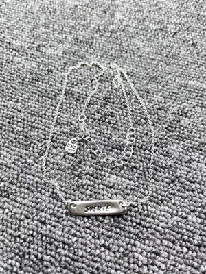 925 Silver Nameplate Lucky Necklace Holiday Jewelry Gift