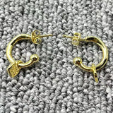 UNOde50 925 Silver 14K Round Pin Earrings Gift