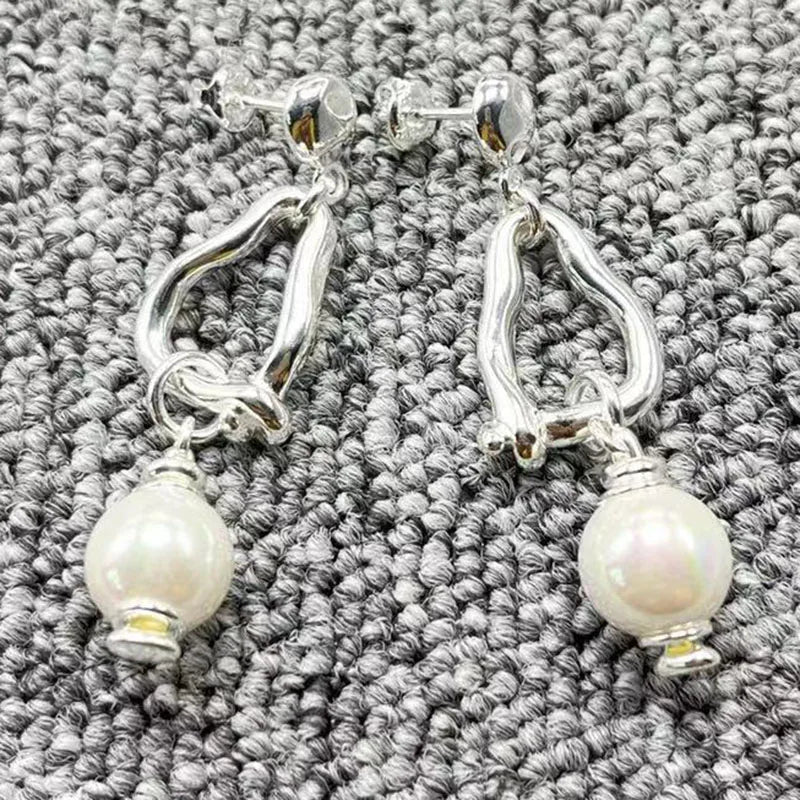 UNOde50 Silver Pearl Earrings Jewelry