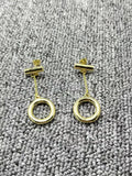 UNOde50 Electroplated 925 Silver 14k Round Earrings