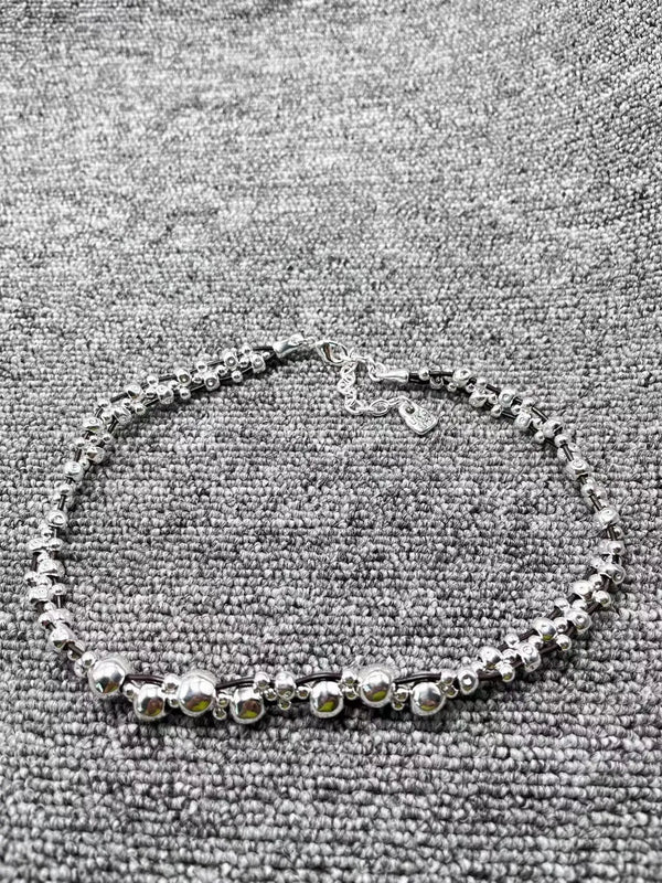 UNOde50 Silver Knot String Beads Necklace Jewelry