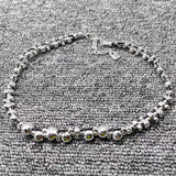 UNOde50 Electroplated Silver Beads Necklace Jewelry