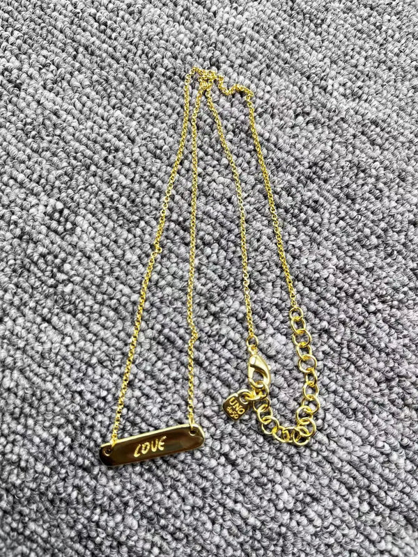 UNOde50 Electroplated 14K 925 Silver Love Nameplate Pendant Light Necklace