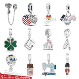 Spain Flag Art House Travel Bead Charms Silver 925 Jewelry