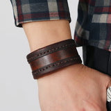 Vintage Brown Leather Men's Bracelet Punk Style Male Bracelets