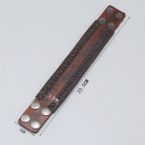 Vintage Brown Leather Men's Bracelet Punk Style Male Bracelets