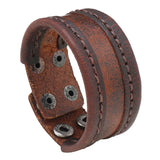 Vintage Brown Leather Men's Bracelet Punk Style Male Bracelets