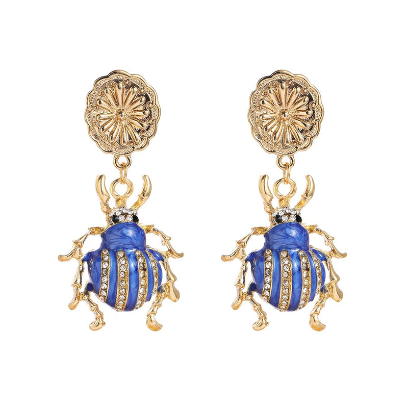 Vintage Ladybug Drop Earrings for Women
