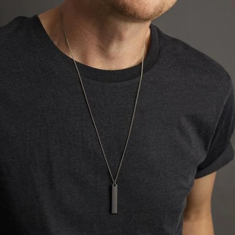Vintage Hexagram Pendant Necklace Stainless Steel Box Chain Men's Jewelry