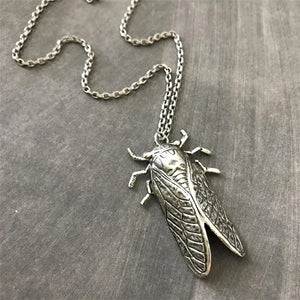 Vintage Cicada Pendant Necklace Unisex Men's Gift