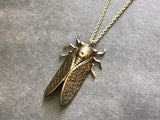 Vintage Cicada Pendant Necklace Unisex Men's Gift