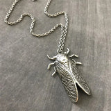 Vintage Cicada Pendant Necklace Unisex Men's Gift