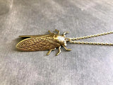 Vintage Cicada Pendant Necklace Unisex Men's Gift