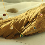 Zircon Pendant Necklace For Women Stainless Steel Chain