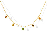 Zircon Pendant Necklace For Women Stainless Steel Chain