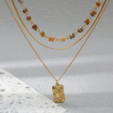 Waterproof 18K Plated Stainless Steel Girl Pendant Necklace