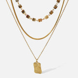 Waterproof 18K Plated Stainless Steel Girl Pendant Necklace