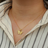 Waterproof Butterfly Pendant Necklace 18K Plated Stainless Steel