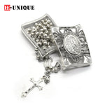 Religious Rosary Necklace Boxes Jesus Cross Metal Leaky Box