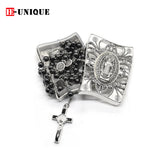 Religious Rosary Necklace Boxes Jesus Cross Metal Leaky Box