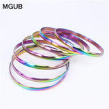Multicolor Stainless Steel Bangles Set Women Jewelry