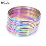 Multicolor Stainless Steel Bangles Set Women Jewelry