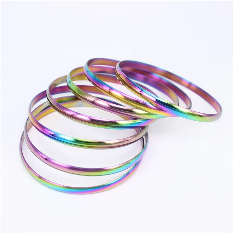 Multicolor Stainless Steel Bangles Set Women Jewelry