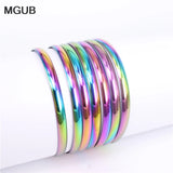 Multicolor Stainless Steel Bangles Set Women Jewelry