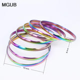 Multicolor Stainless Steel Bangles Set Women Jewelry