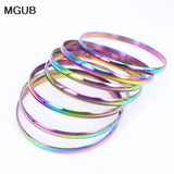 Multicolor Stainless Steel Bangles Set Women Jewelry